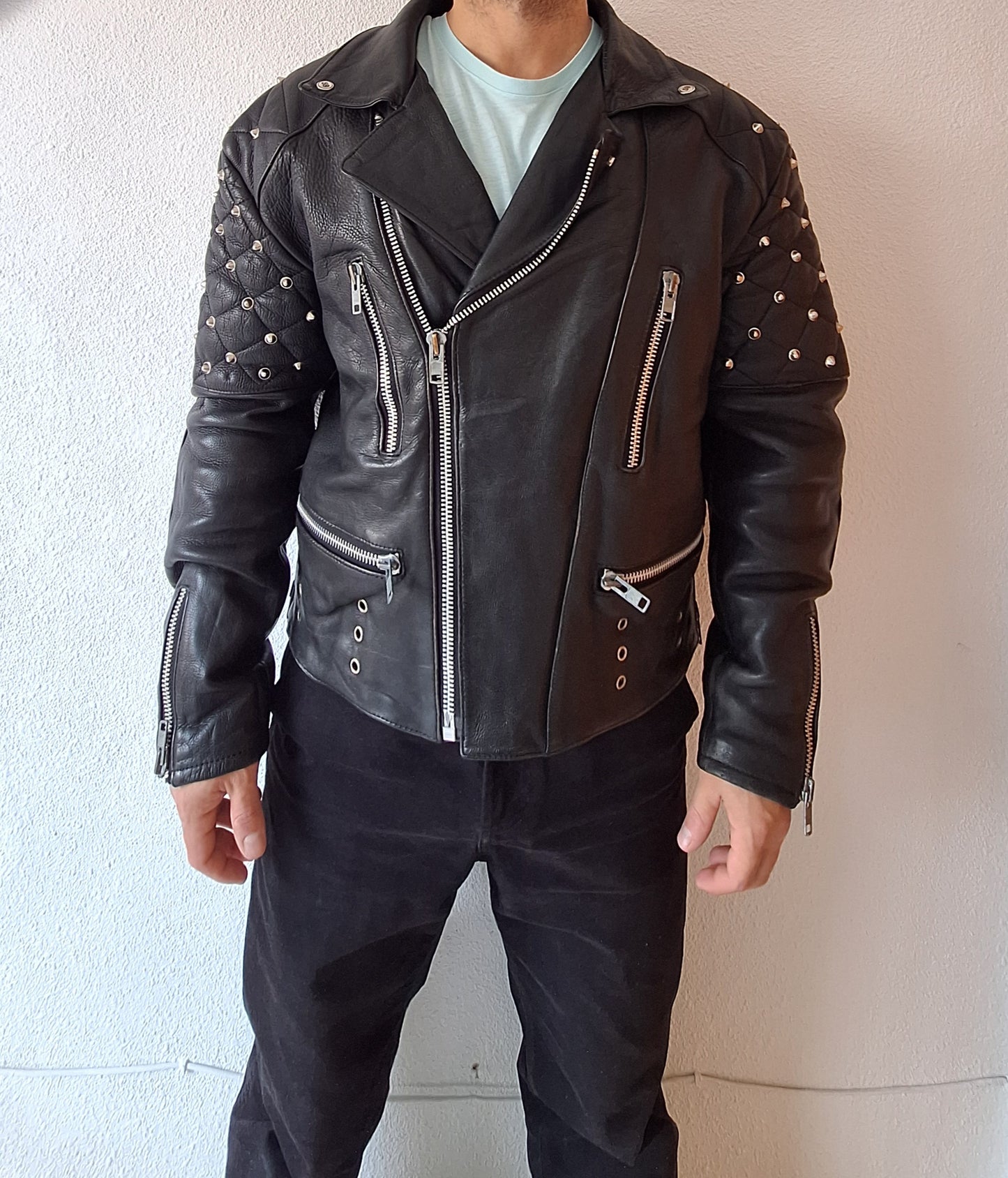 59 Club Moto Leather Biker Jacket - L