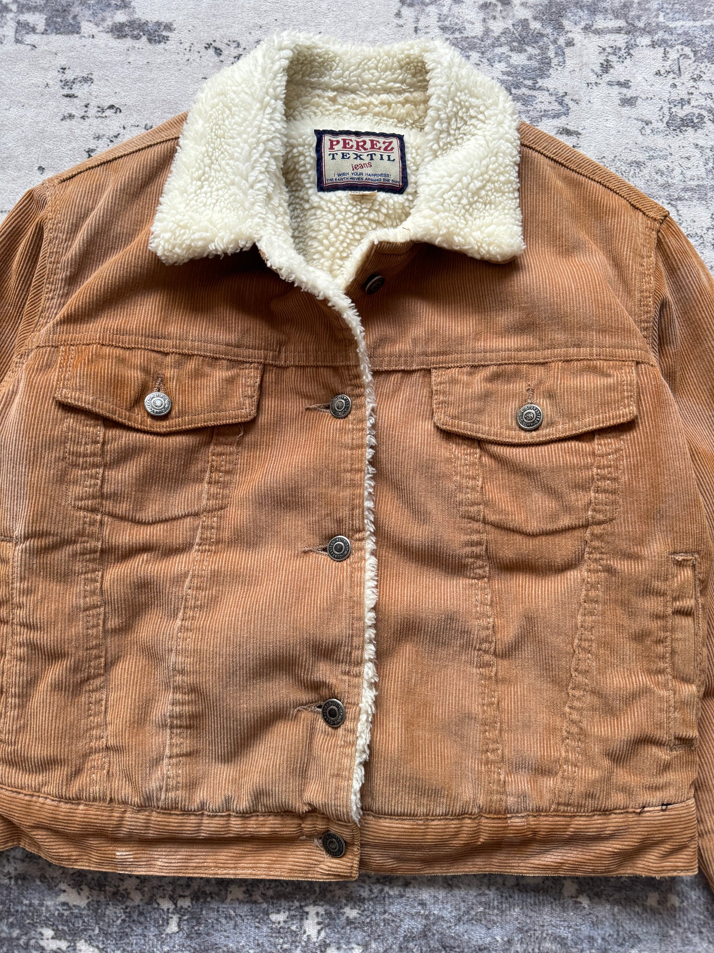 Vintage Perez Textiles Corduroy Sherla Jacket Crop - M Women