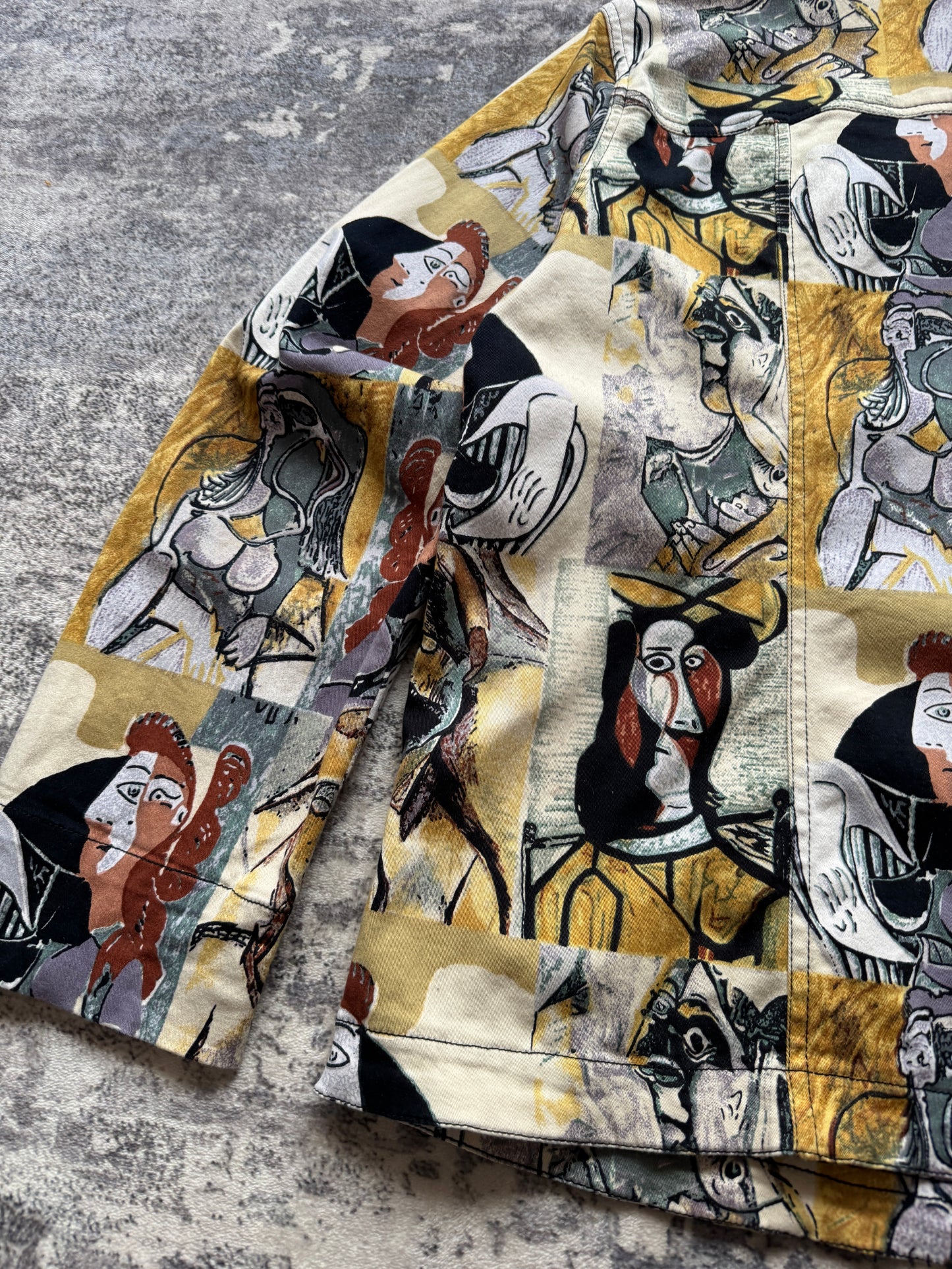 Vintage 00s Crazy Picasso Overshirt Denim - L