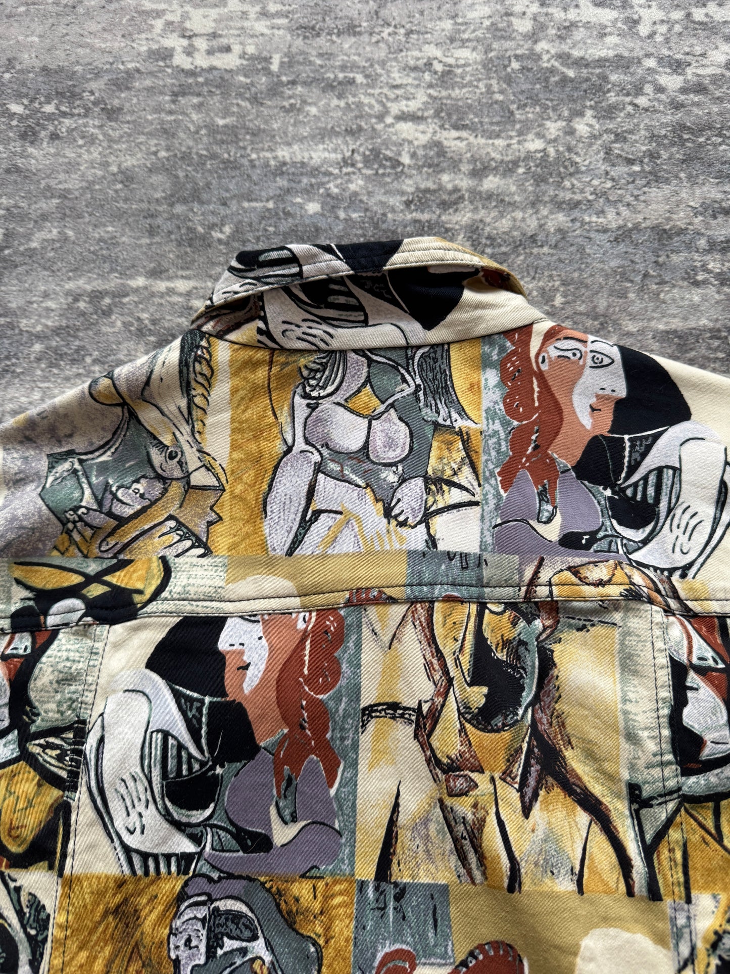 Vintage 00s Crazy Picasso Overshirt Denim - L