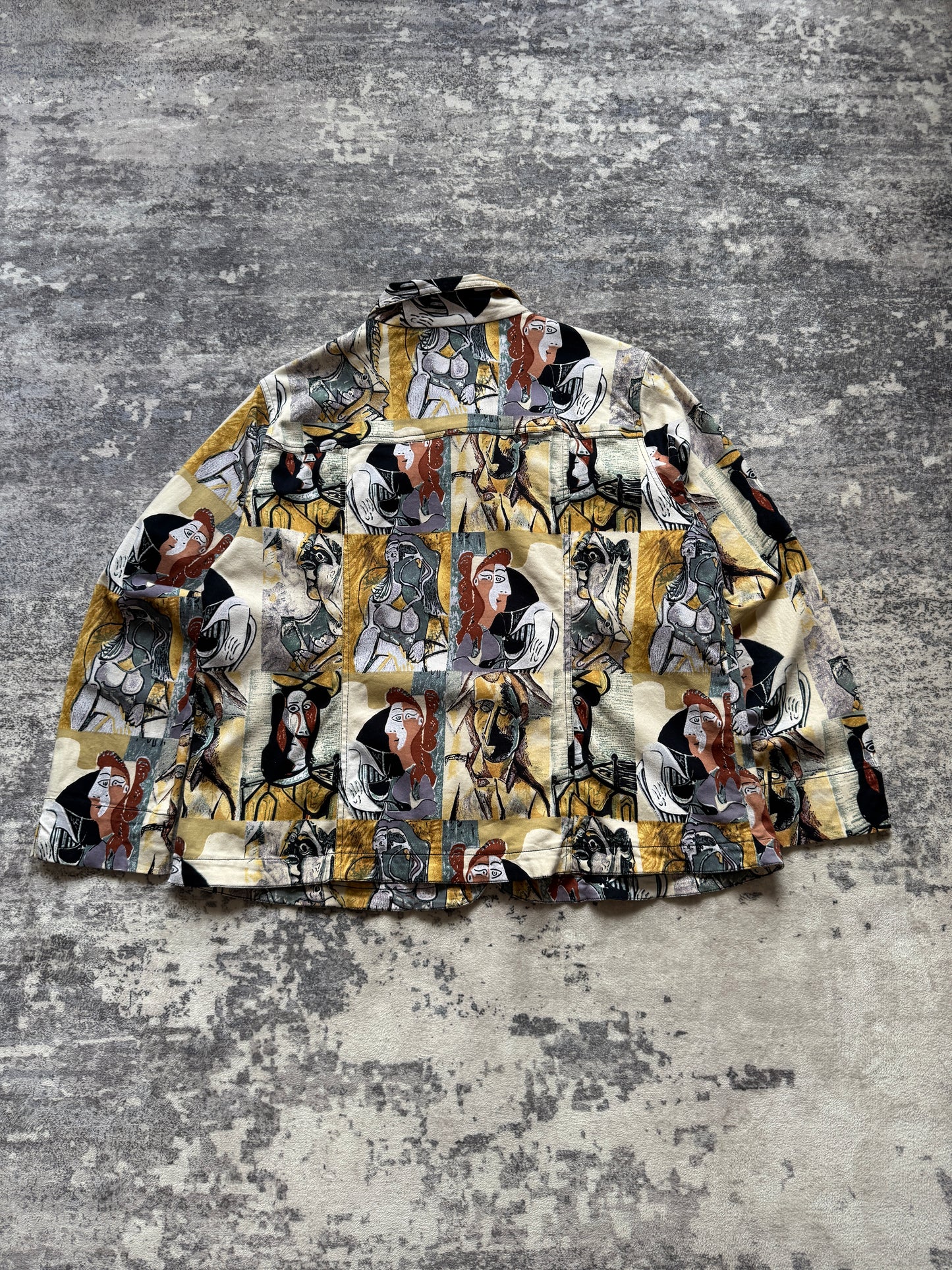 Vintage 00s Crazy Picasso Overshirt Denim - L