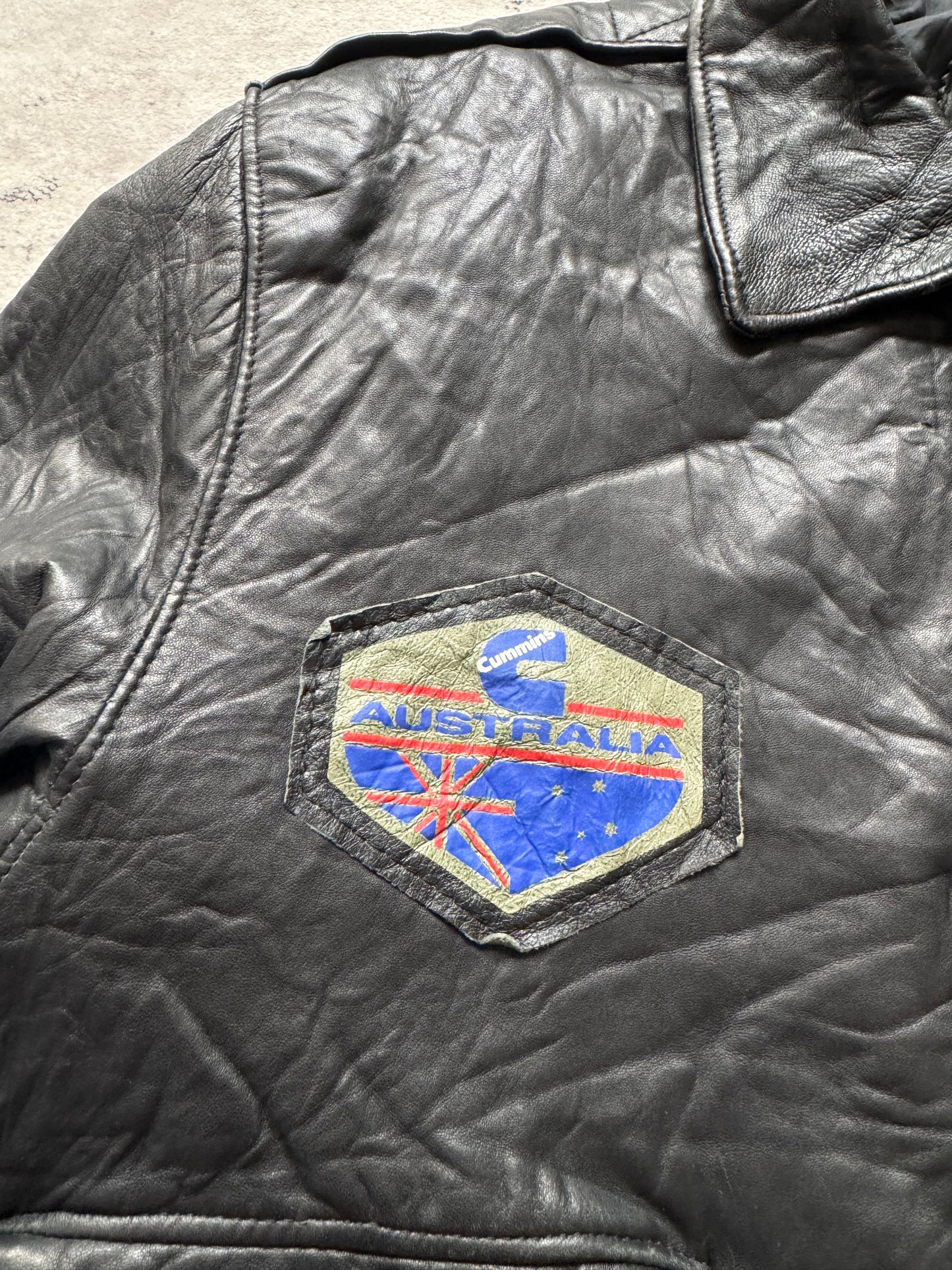 Vintage 90s Aviator Flight Leather Jacket - L