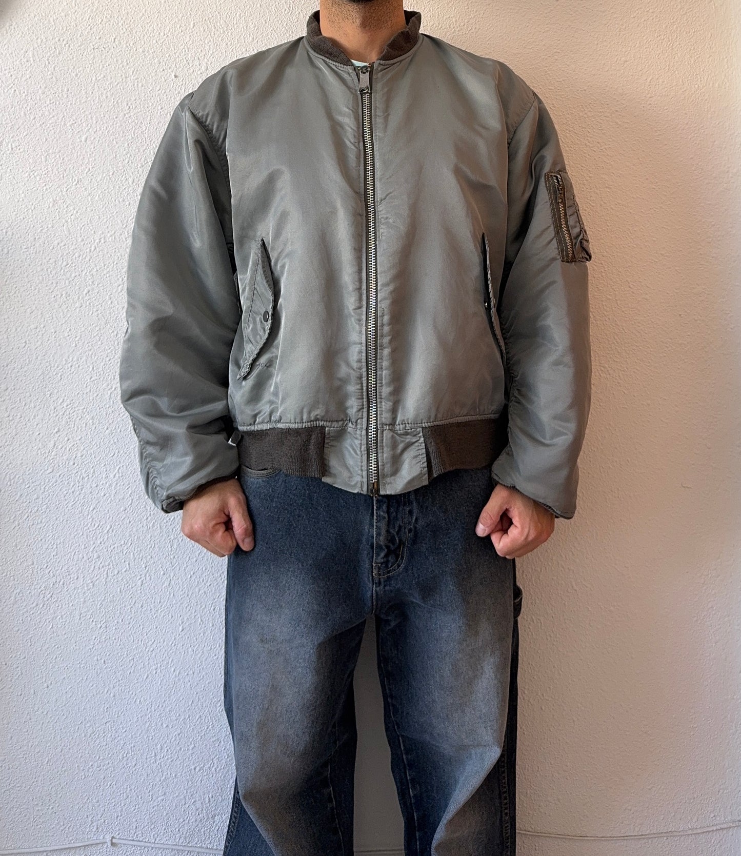 Vintage 90s Bomber MA1 Flight Jacket - L