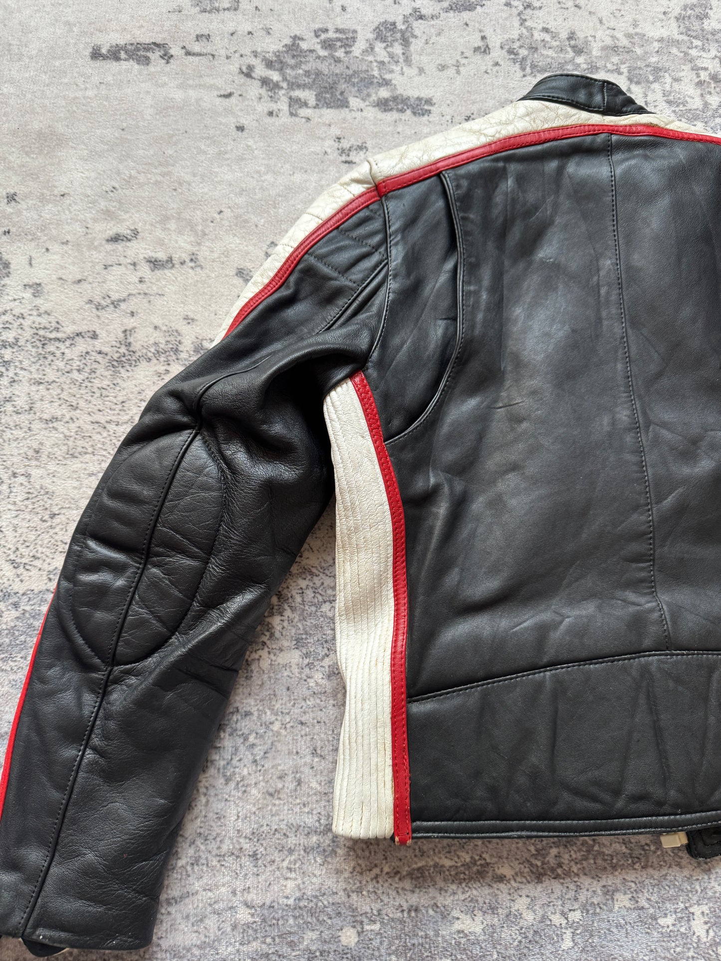 Vintage Biker Leather Jacket Crop - M Women